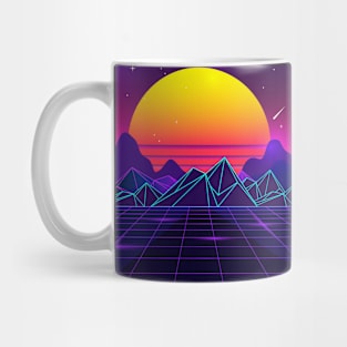 Glowing Sunset Retrowave Mug